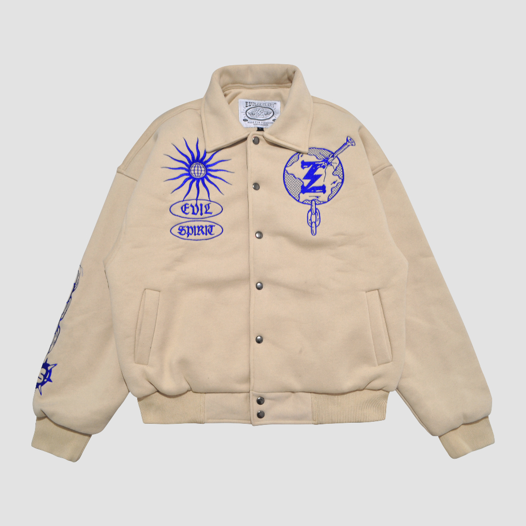 EVILSPIRIT VARSITY JACKET - HAZEL CREAM UNISEX