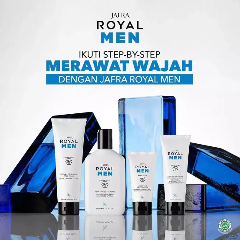 JAFRA ROYAL MEN ROYAL JELLY RJX FOR SKIN CARE CLEAN + CONDITION FACE WASH POST SHAVE FACE TONIC AGE 