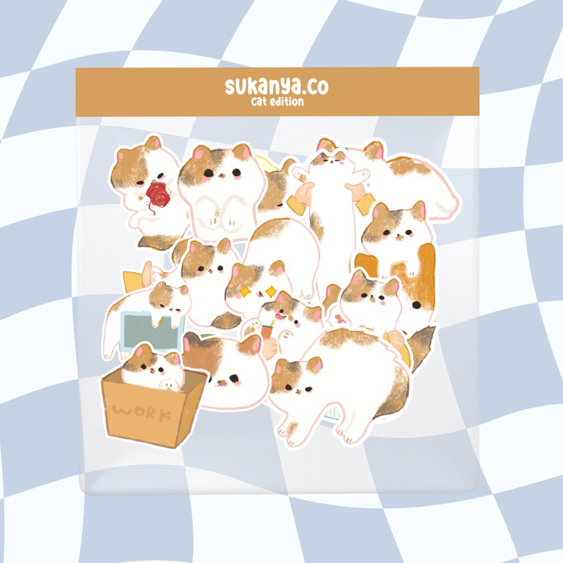

sticker aesthetic cat edition ukuran A6