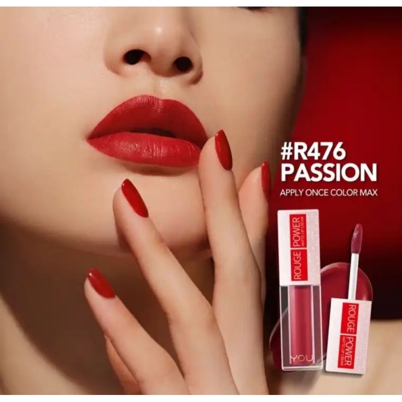 YOU Rouge Power Matte Lip Cream Lipstik l Matte Finish l Tahan Lama