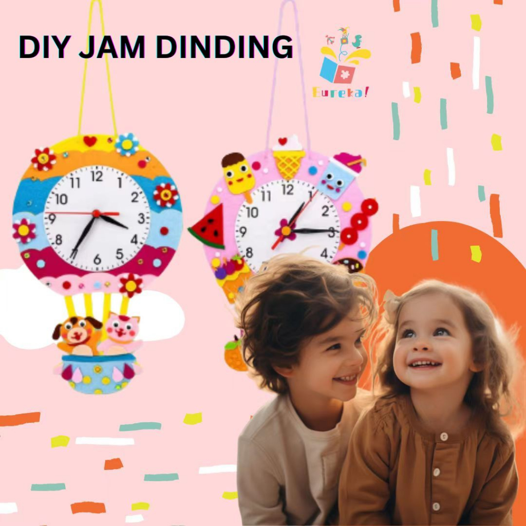 [E-12B] DIY Jam Dinding Mainan Edukasi Prakarya Anak Non Woven Clock Bahan EVA  Bahan EVA Meningkatk