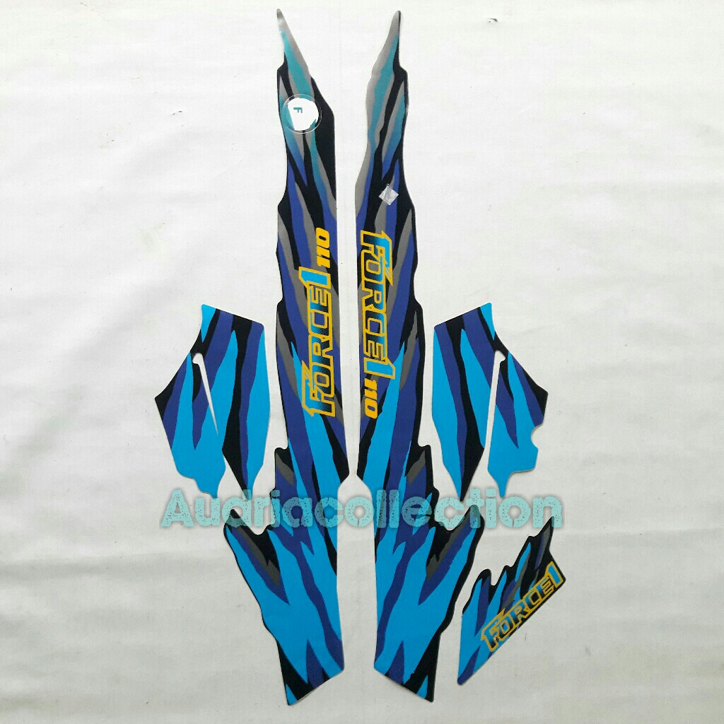 Stiker Striping motor yamaha force 1 1993 biru