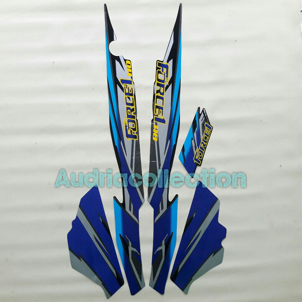 Stiker Striping motor yamaha force 1 1994 biru