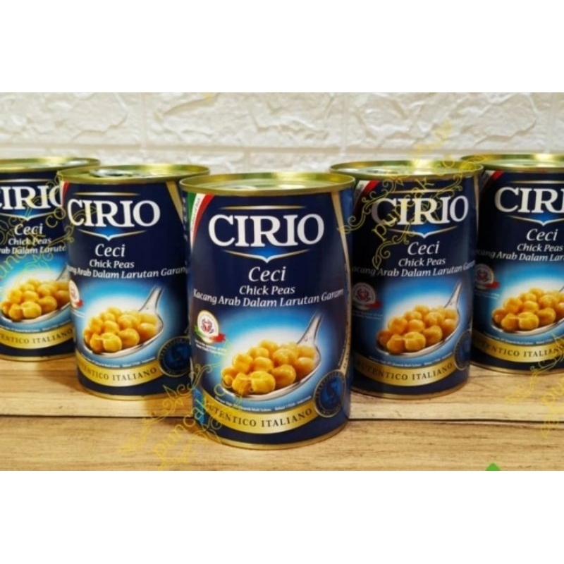 cirio Ceci chicpeat/kacang Arab dalam larutan garam kaleng 400 gram