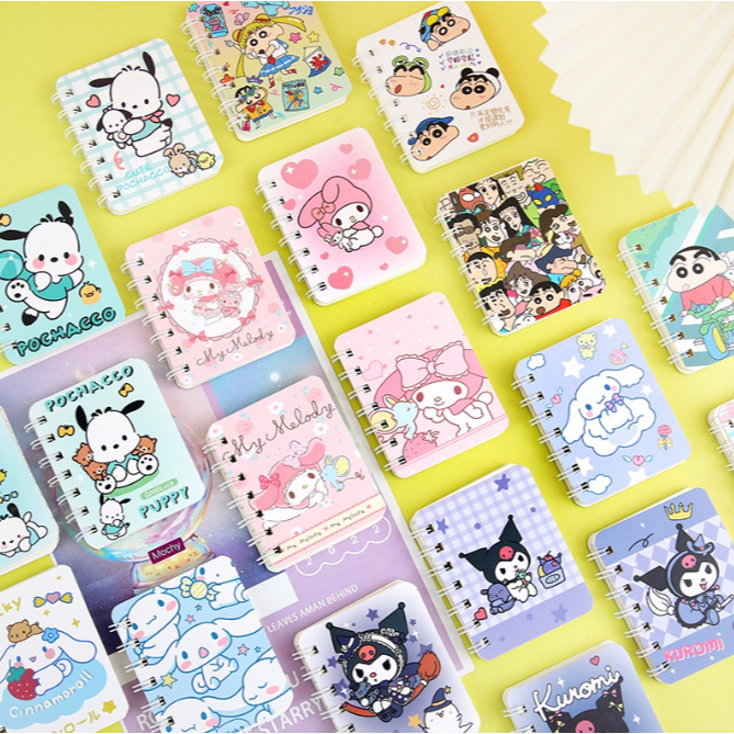 

Buku Tulis Cute Mini Notebook A7 Spiral/Catatan Motif Lucu Sanrio (Cinnamoroll, Melody, Kuromi, Pocchacco)