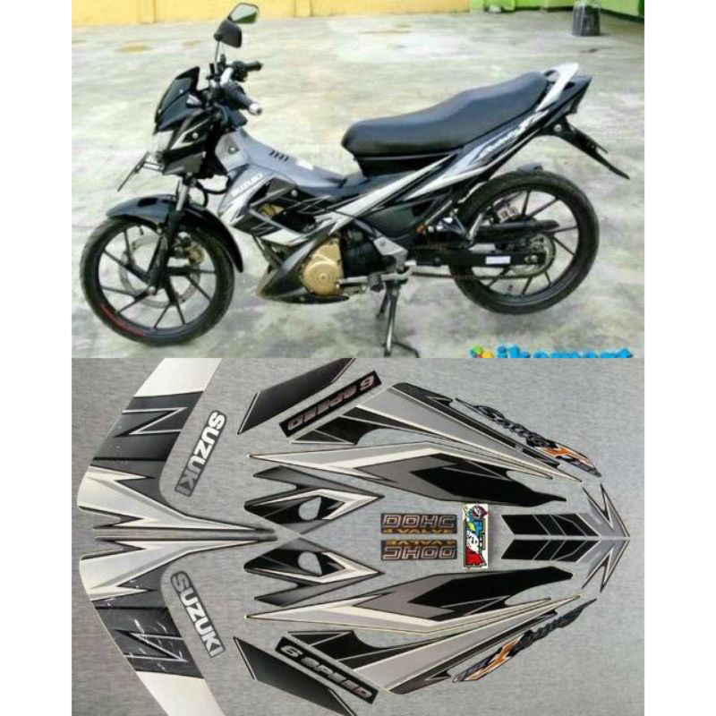 ￼STIKER STRIPING LIS STANDAR ORI SATRIA  F FU HITAM TAHUN 2008 2009