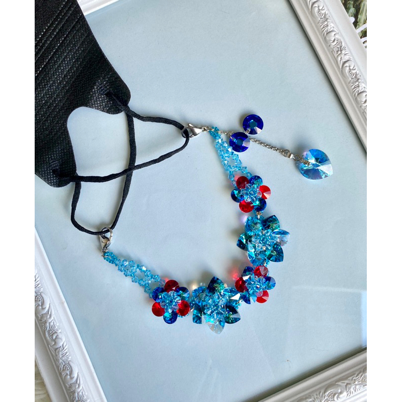 Konektor Masker Hijab Full Swarovski/ strap mask /strap hijab