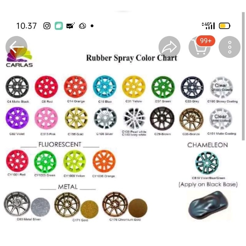 

rubber paint standard colour variant