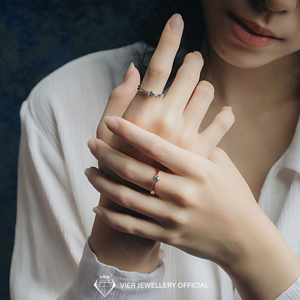 Vion S925 Ring 15283 , Cincin silver 925 / perak , cincin replik berlian crystal zirconia