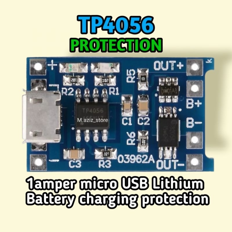 TP4056 micro USB MODUL CHARGING WITH PROTECTION