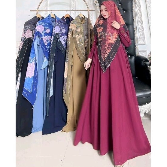 ikafarida - GAMIS SYAR'I PRINTING JUMBO SET KHIMAR PARI ZURAIDA PREMIUM BUSUI KONDANGAN TERBARU