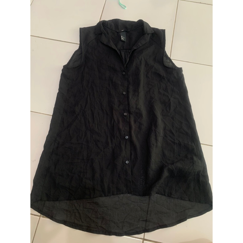 Preloved kemeja hitam transparan