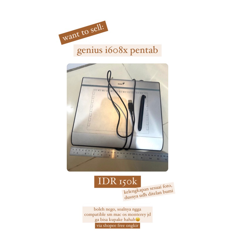 (BOOKED) pentab genius i608x second