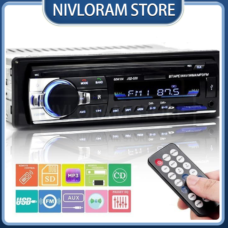 Kerndy Jsd-520 Tape Audio Mobil Mp3 Player Multifunsi Bluetooth Wireless Receiver Jsd520