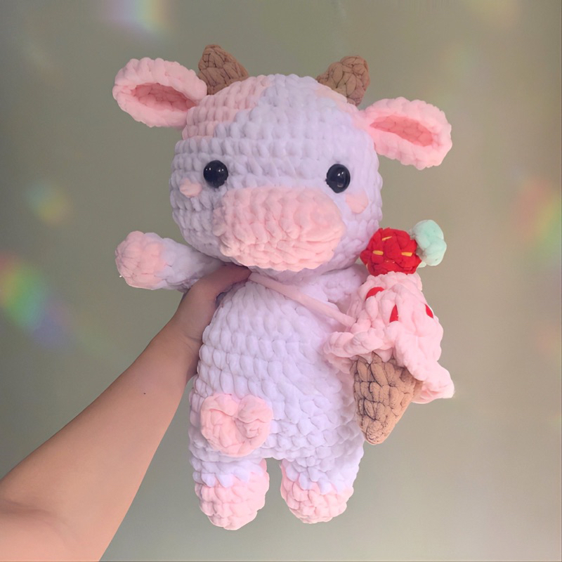 Amigurumi Sapi Plushie Boneka Rajut Sapi Boneka Sapi [ JUMBO SIZE ] | sagemagics