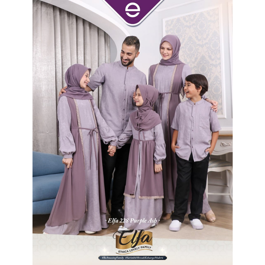 Baju Keluarga | Sarimbit 2023 | by Ethica | Elfa 228 | Purple Ash | Kahfi 194 | Kagumi 234 | Kahfi K