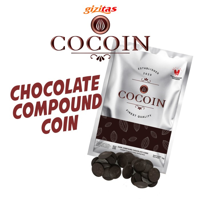 

Cocoin Dark Compound Chocolate Coin 1kg | Coklat Batang | Coklat Masak