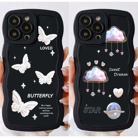 [GB05] Case Gelombang Hitam Motif Aesthetic Vivo Y17S Y27 Y36 V27 V27E Y02 Y02T V25 V25E Y22 Y16 Y35