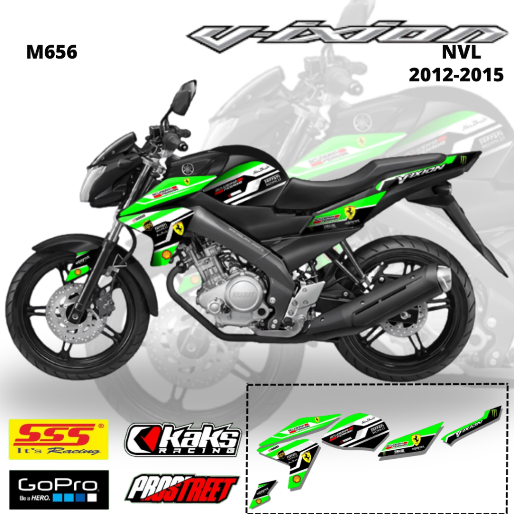 Lis Stiker Striping Motor Yamaha Vixion New Lightning NVL 2015  M656 Tahun 2013 2014 2015 Pelindung 