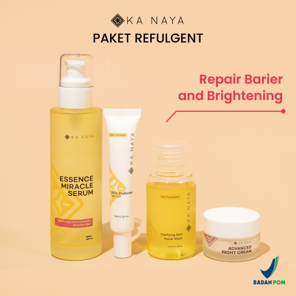 Ka Naya Paket Skincare Refulgent Sabun Wajah Pria - Sabun Wajah Pria - Pemutih Wajah Glowing - Cream