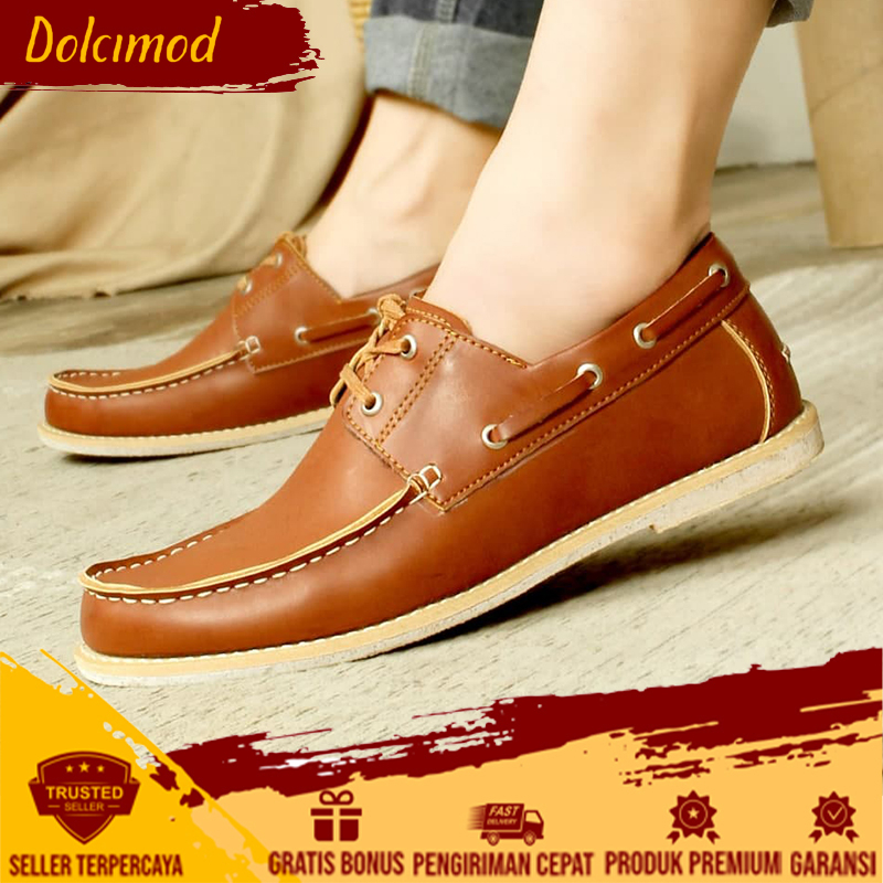 DCMD X BARO - Sepatu Pantofel Pria Kasual Unisex Bahan Kulit Kets Peria Kerja Acara Pesta Mewah Lama