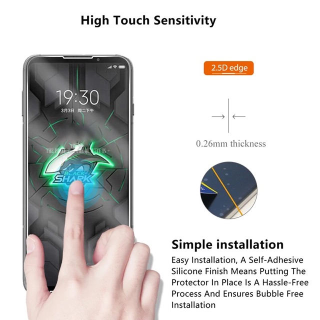 Tempered Glass Blackshark 3 | Blackshark 3 Pro Anti Gores Kaca Bening 0.3mm