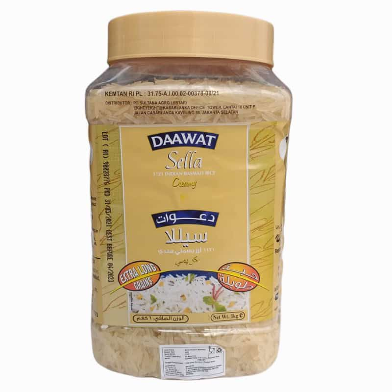 

DAAWAT BASMATI CREAMY SELLA 1KG TOPLES MURAH HALAL