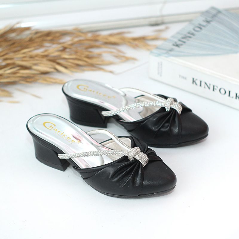 Sandal Pesta Anak Perempuan Hak Tahu 3CM Glossy Permata Vania