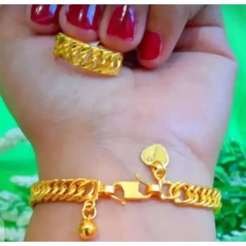 gelang tangan MOTIP kelabang Fret CICIN rantai lapis emas24k