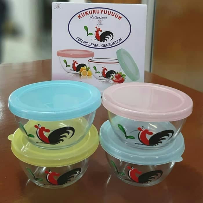 Mangkok Ayam Jago / Bowl Set Ayam Jago / 1 Set Mangkok Ayam Jago Kecil