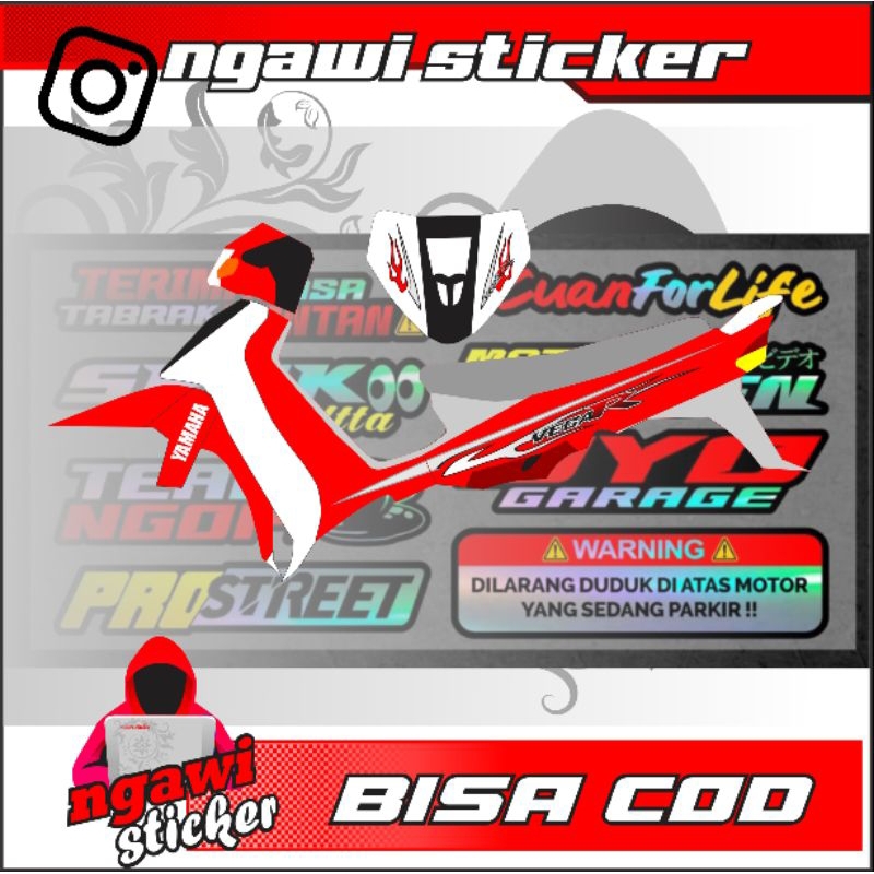 Striping Yamaha Vega R lama terbaru custom