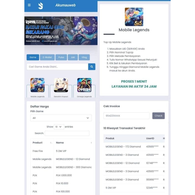 Aplikasi PPOB Pulsa, Topup Game, Joki