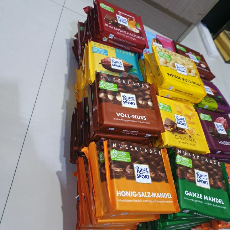 

2Xbtygneal Sakha Snack ) Coklat Ritter Sport 100 Gr Made In Germany