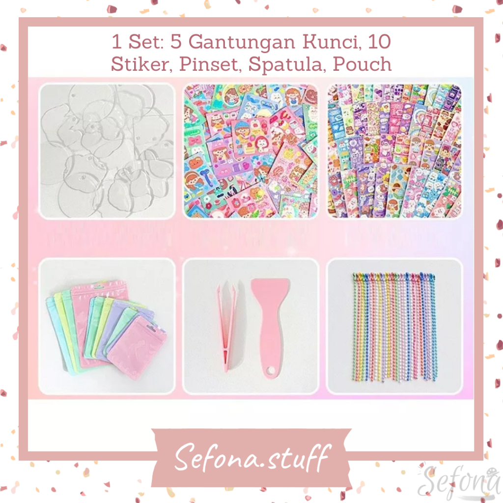 5 Gantungan Kunci dan 10 Lembar Stiker Momo Terbaru Lucu Viral Anti Air