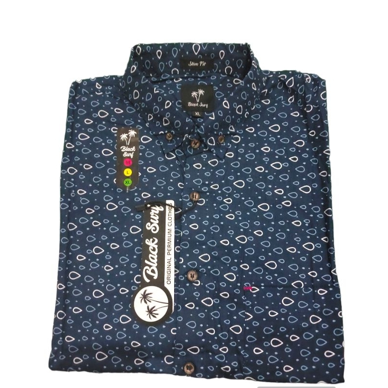 KEMEJA PENDEK BLACK SURF FASHION REMAJA DEWASA