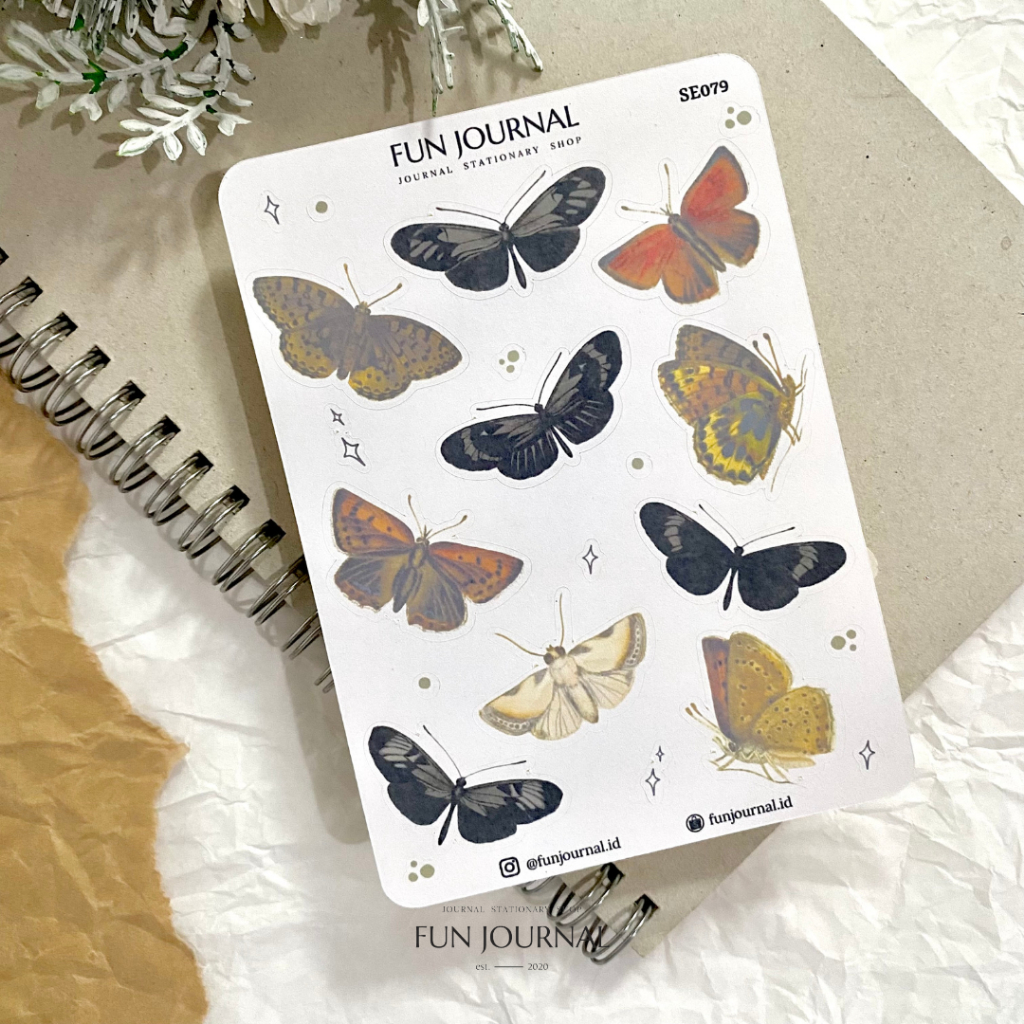 

BEAUTY OF BUTTERFLY STICKER STIKER SHEET UNTUK JOURNAL JURNAL PLANNING PLANNER SCRAPBOOK DIY BUJO