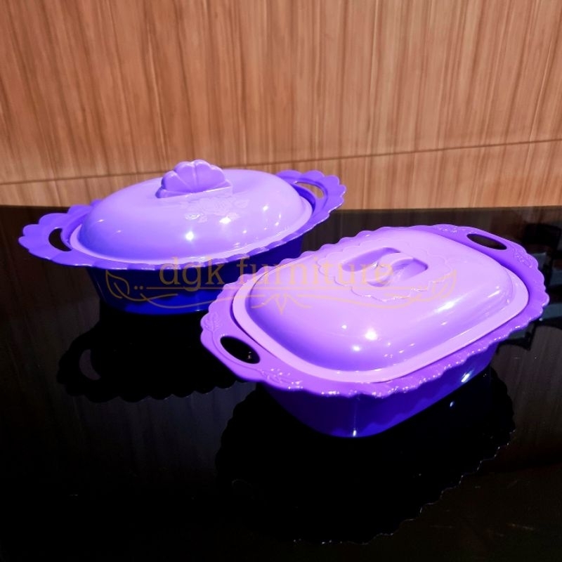 Basi Wadah Tempat Saji Penyajian Penyimpanan Makanan Sayur Lauk Kotak Prasmanan Segi Bulat Oval Plas