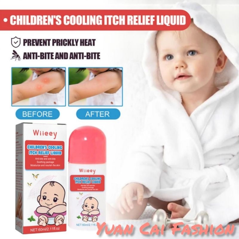 Children's cooling itch relief liquid 60ml, Cairan Dingin Antipruritik kulit gigitan Nyamuk pada ana