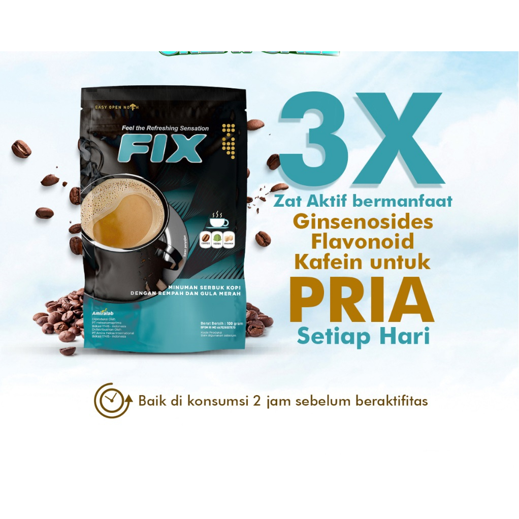 

Fix Coffee AMIRALAB Minuman Kopi Cream Plus Gingseng Kesehatan Pria Coffee Herbal Pria 100g