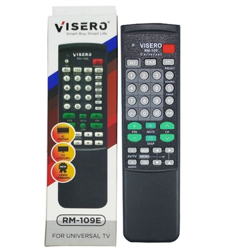 Remote Universal Untuk Semua Tv Tabung Led Lcd Merk Visero Rm 109e