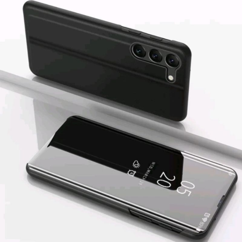 SAMSUNG A14 Flip Mirror New Flip Cover Standing Kaca Mirror Flip Case