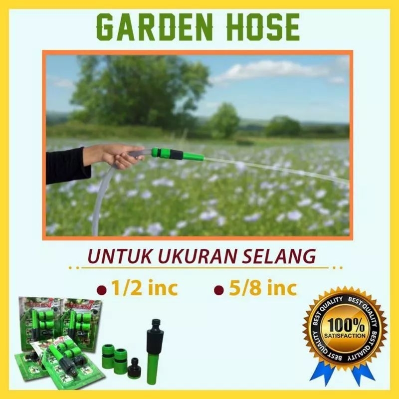 Star+ (SET) Semprotan Tanaman Selang Air Cuci Motor Mobil + Sambungan Kran Selang Sistem