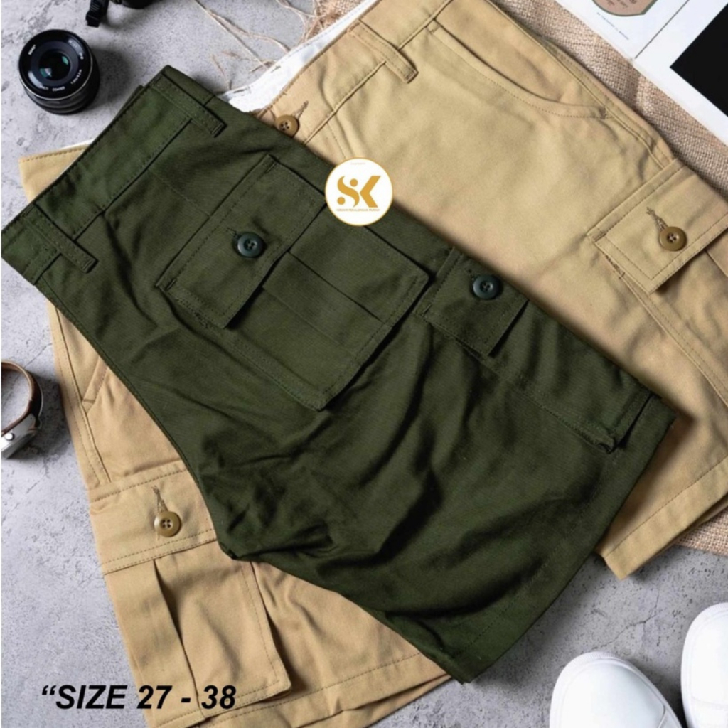 CELANA CARGO PENDEK PRIA ARMY