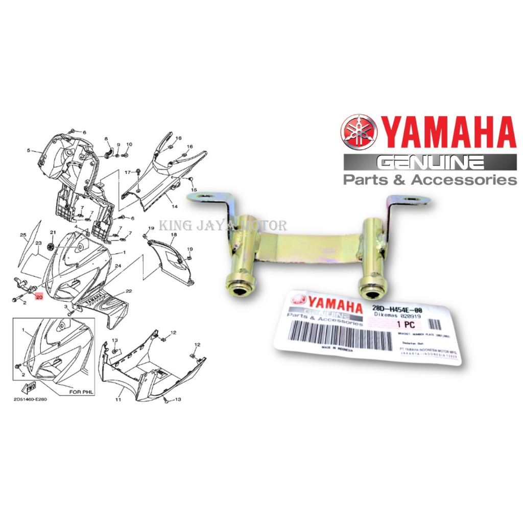 dudukan plat nomor nopol nouvo z soul mx bracket plat nomer nouvo z braket original 2D5-H454E-00