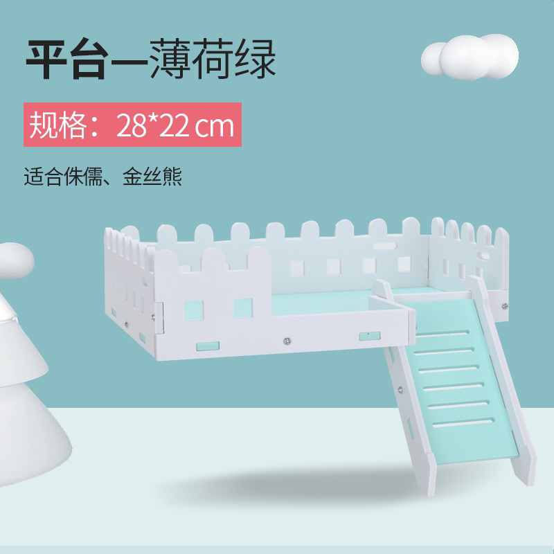 Hijau Putih Mainan Rumah Kandang Hamster Tempat Tidur Pet House Wooden Hamtaro Guinea Pig Aksesoris 