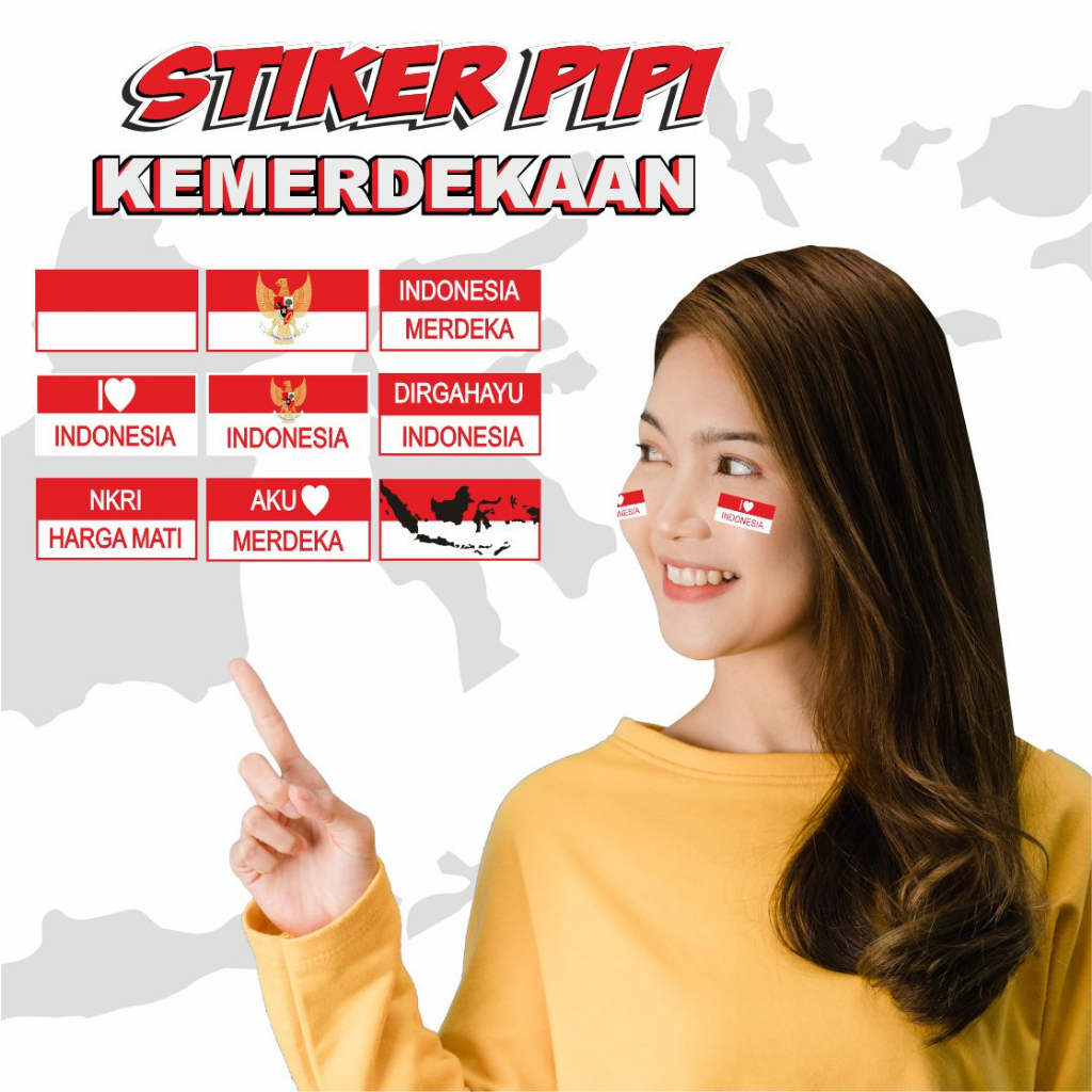 

Cetak stiker pipi 100 pcs bendera kemerdekaan tujuh belasan
