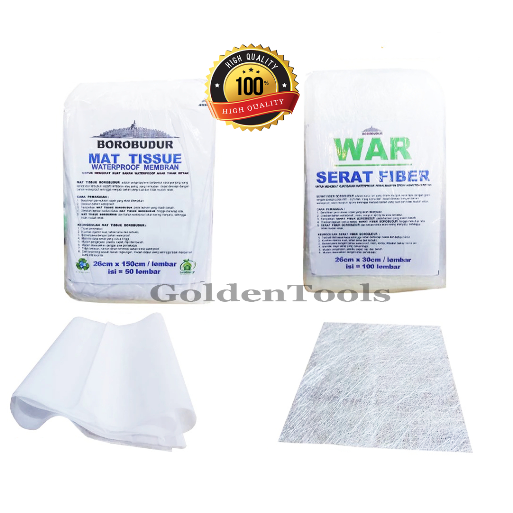 Serat Fiber Aquaproof Fiberglass Matt lembaran Serat tisu Kain Fiber per 10 Lembar