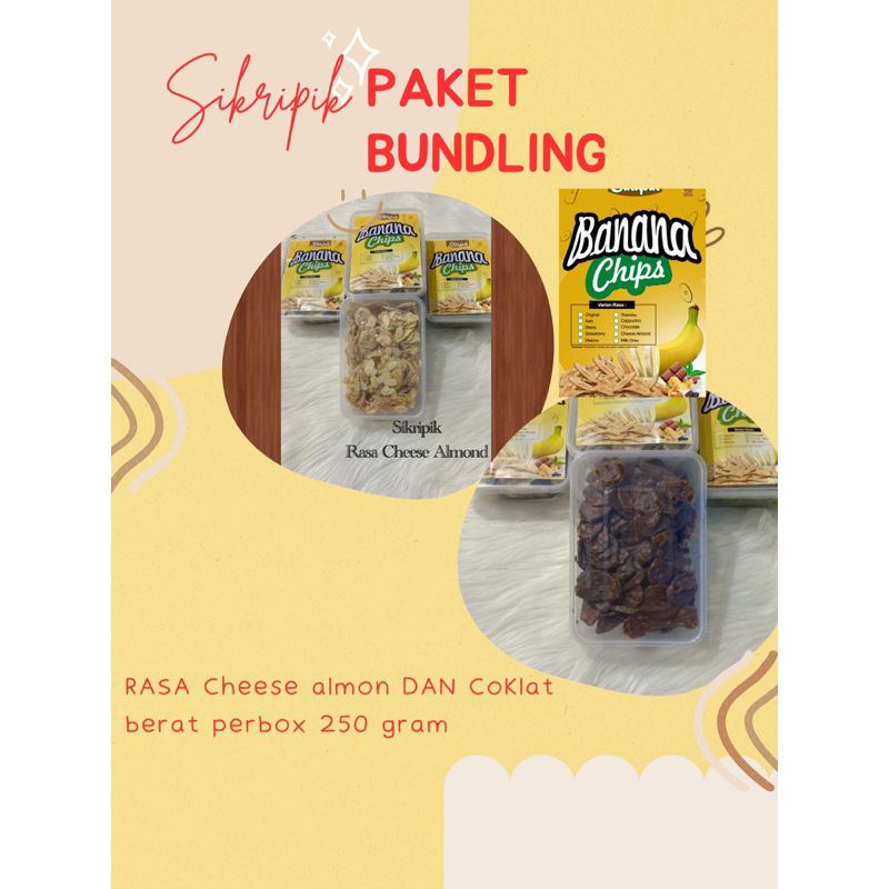 

Sikripik paket Bundling Rasa Cheese almond dan Coklat