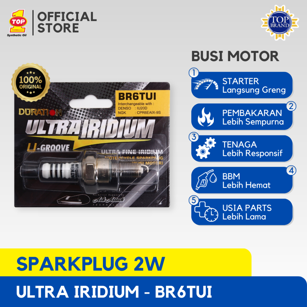 Busi Motor Iridium BR6TUI - Blade - PCX - Nmax - Aerox