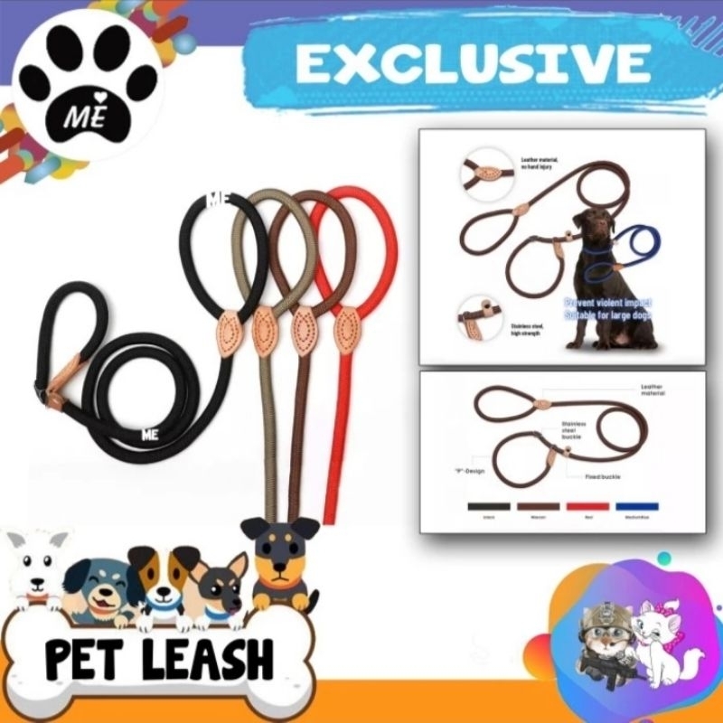 R3y Tali Anjing "EXCLUSIVE" Tali Tuntun Anjing Slip Leash